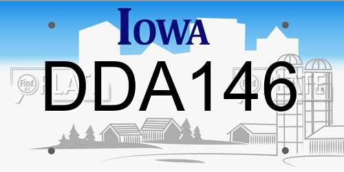 DDA146 Iowa License Plate