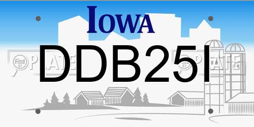 DDB25I Iowa License Plate