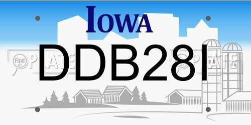 DDB28I Iowa License Plate