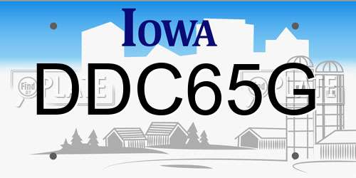 DDC65G Iowa License Plate