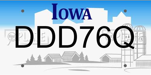 DDD76Q Iowa License Plate