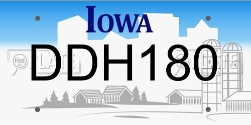 DDH180 Iowa License Plate
