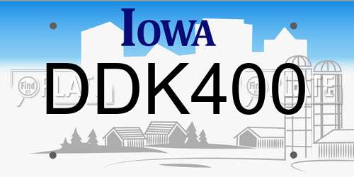 DDK400 Iowa License Plate