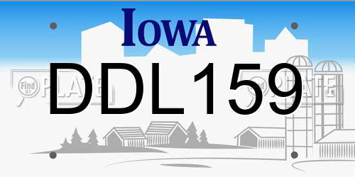 DDL159 Iowa License Plate