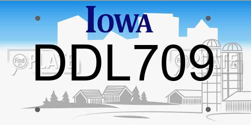 DDL709 Iowa License Plate