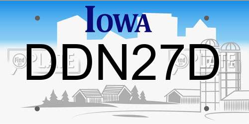 DDN27D Iowa License Plate