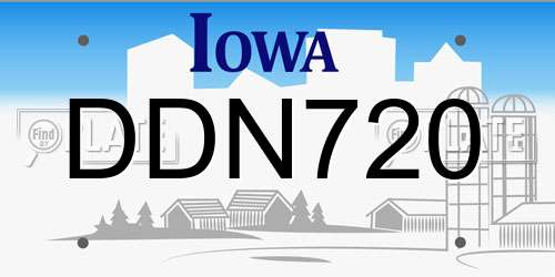DDN720 Iowa License Plate