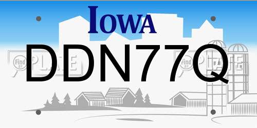 DDN77Q Iowa License Plate