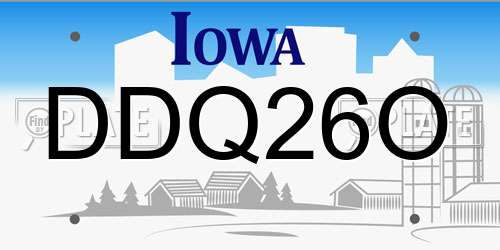 DDQ26O Iowa License Plate