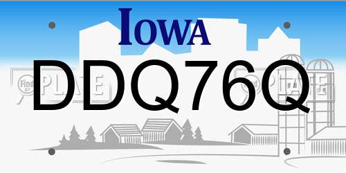 DDQ76Q Iowa License Plate