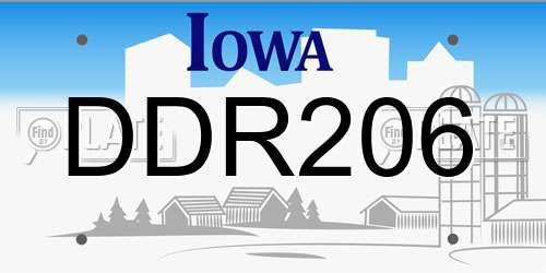 DDR206 Iowa License Plate