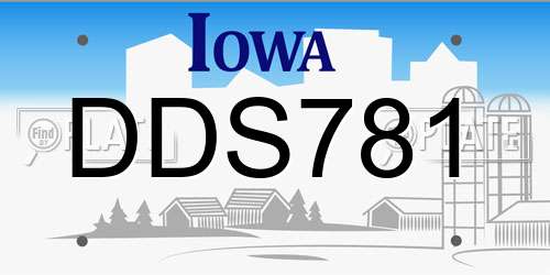 DDS781 Iowa License Plate