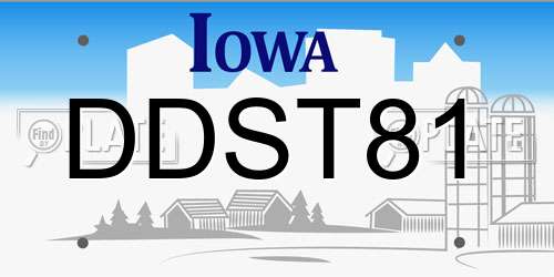 DDST81 Iowa License Plate