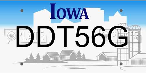 DDT56G Iowa License Plate