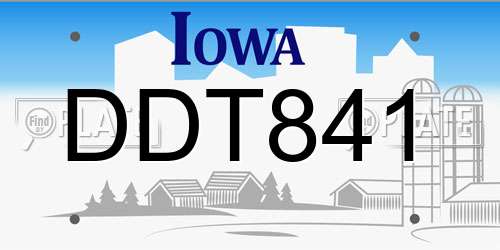 DDT841 Iowa License Plate