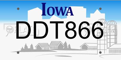 DDT866 Iowa License Plate