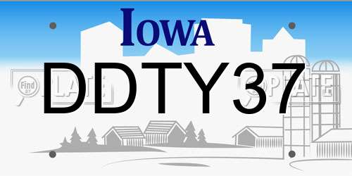 DDTY37 Iowa License Plate