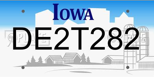 DE2T282 Iowa License Plate