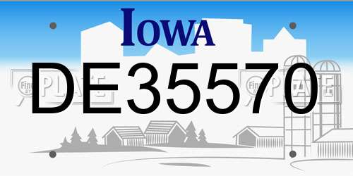DE35570 Iowa License Plate