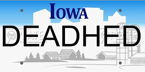 DEADHED Iowa License Plate