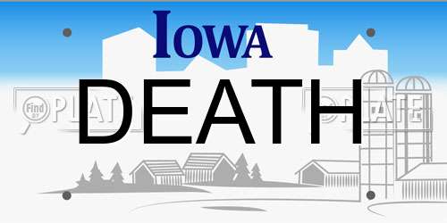 DEATH Iowa License Plate