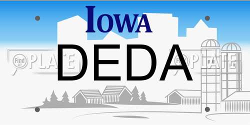 DEDA Iowa License Plate