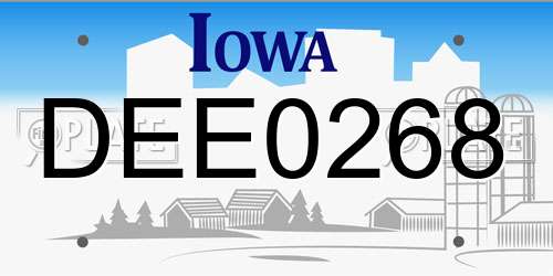 DEE0268 Iowa License Plate