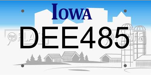 DEE485 Iowa License Plate