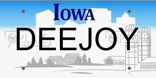 DEEJOY Iowa License Plate