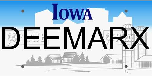 DEEMARX Iowa License Plate