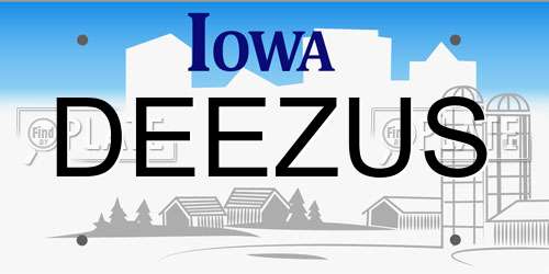 DEEZUS Iowa License Plate