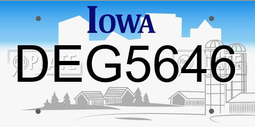DEG5646 Iowa License Plate