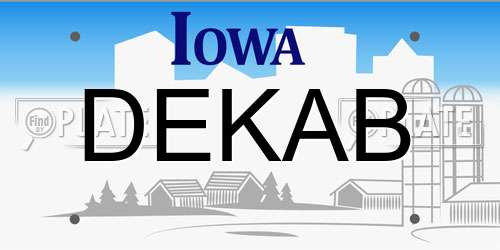 DEKAB Iowa License Plate