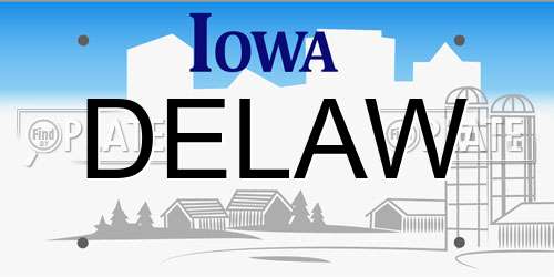 DELAW Iowa License Plate
