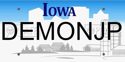 DEMONJP Iowa License Plate