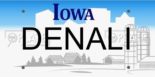 DENALI Iowa License Plate