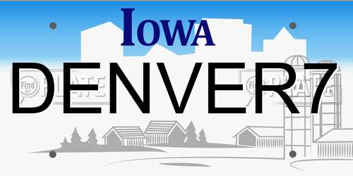 DENVER7 Iowa License Plate