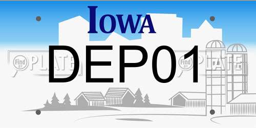DEP01 Iowa License Plate
