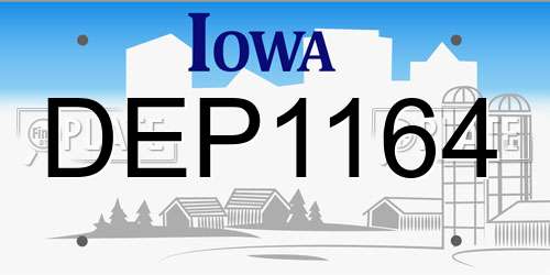 DEP1164 Iowa License Plate