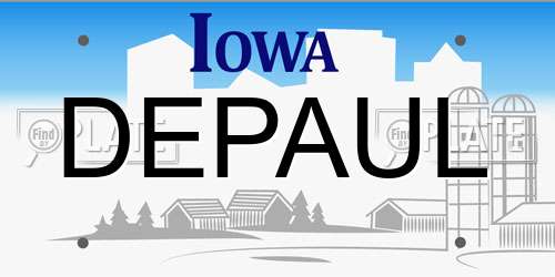 DEPAUL Iowa License Plate