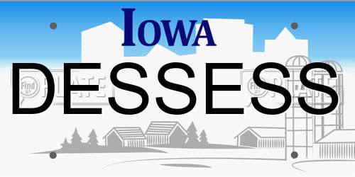 DESSESS Iowa License Plate