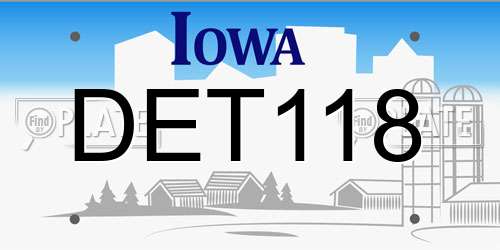 DET118 Iowa License Plate