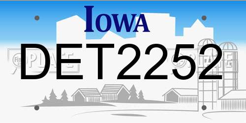 DET2252 Iowa License Plate