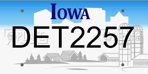DET2257 Iowa License Plate