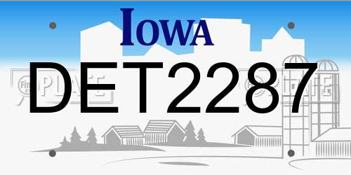 DET2287 Iowa License Plate