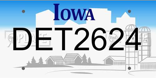 DET2624 Iowa License Plate