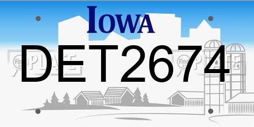 DET2674 Iowa License Plate
