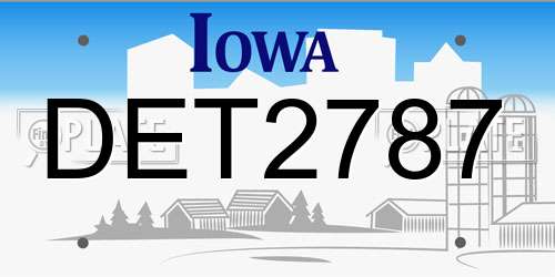 DET2787 Iowa License Plate
