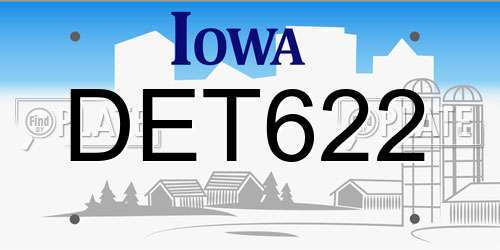 DET622 Iowa License Plate