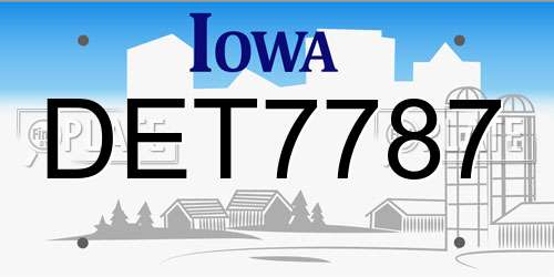 DET7787 Iowa License Plate